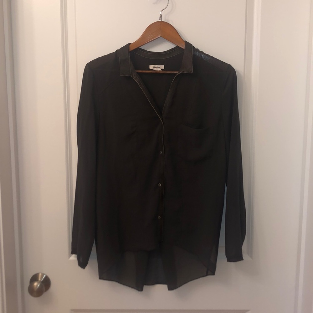 Helmut Lang Sheer Blouse sz L